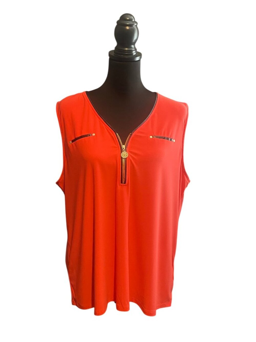 Anne Klein Vibrant Poppy Sleeveless Top